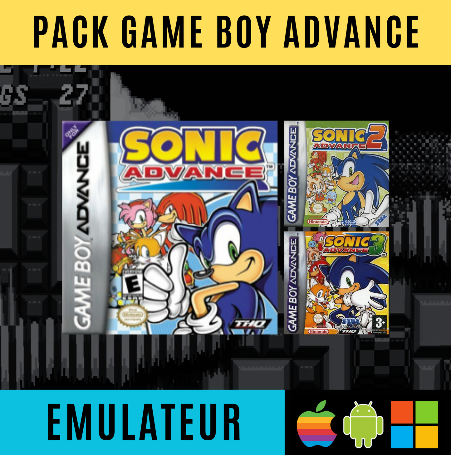 Pack Ultime Sonic – Émulateurs + Jeux | PC, Android, IOS