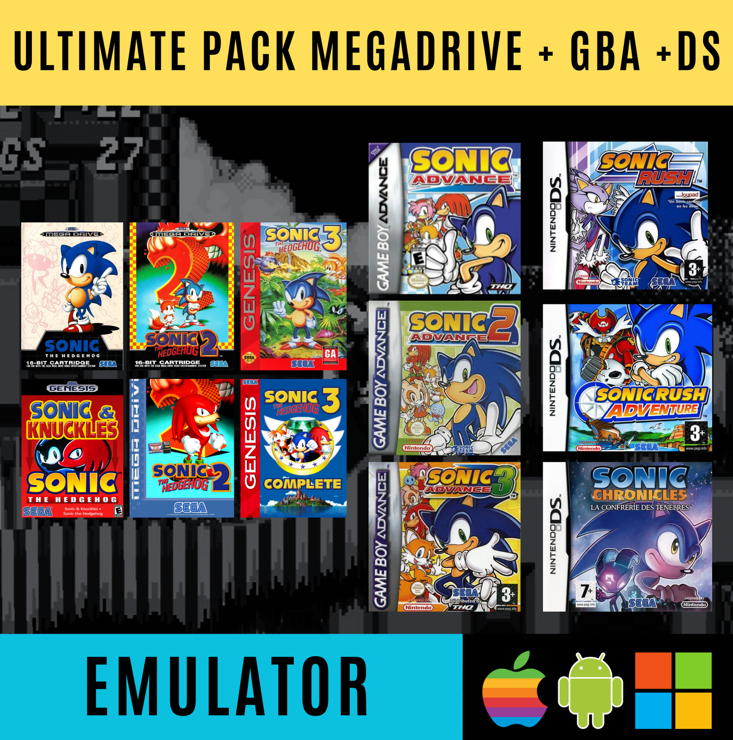 Ultimate Sonic Pack – Emulators + Games | PC, Android, IOS